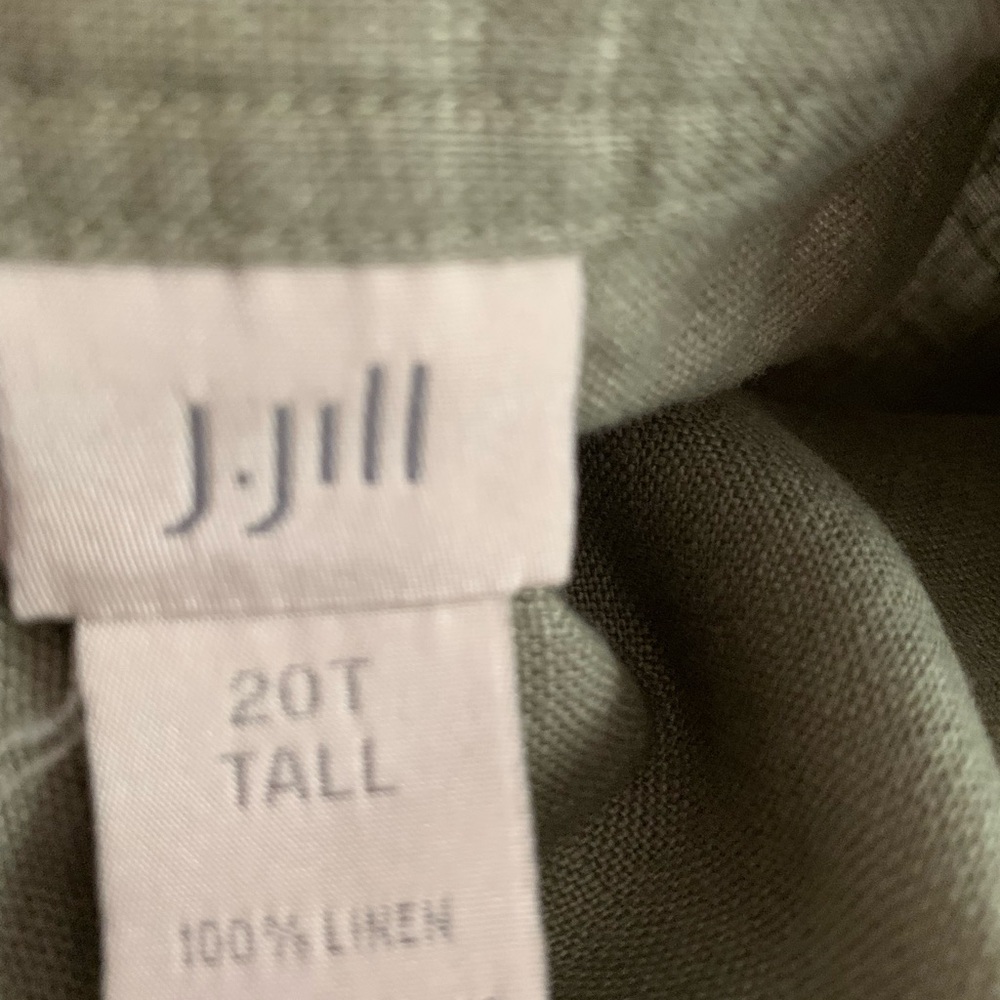 J Jill EXTRA TALL green linen skirt, a- line